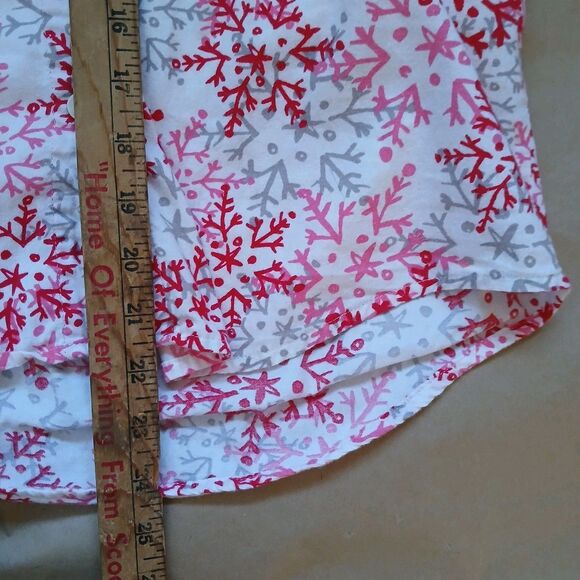 Victoria’s Secret 2 Piece 100% Cotton Pajama Set Size M Snowflakes Winter - Picture 8 of 13